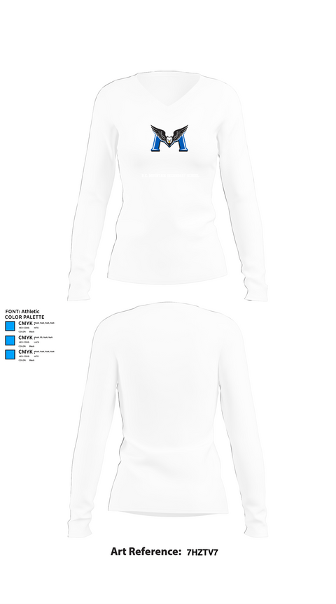 Womens Long Sleeve Vneck Shirt 1, R.E. Mountain Secondary School, Spirit Store, Teamtime, Team time, sublimation, custom sports apparel, team uniforms, spirit wear, spiritwear, sports uniforms, custom shirts, team store, custom team store, fundraiser sports, apparel fundraiser