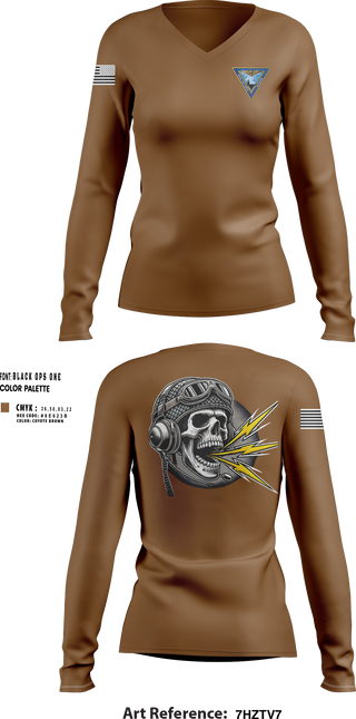 Womens Long Sleeve Vneck Shirt, COMNAVAIRLANT, , Teamtime, Team time, sublimation, custom sports apparel, team uniforms, spirit wear, spiritwear, sports uniforms, custom shirts, team store, custom team store, fundraiser sports, apparel fundraiser