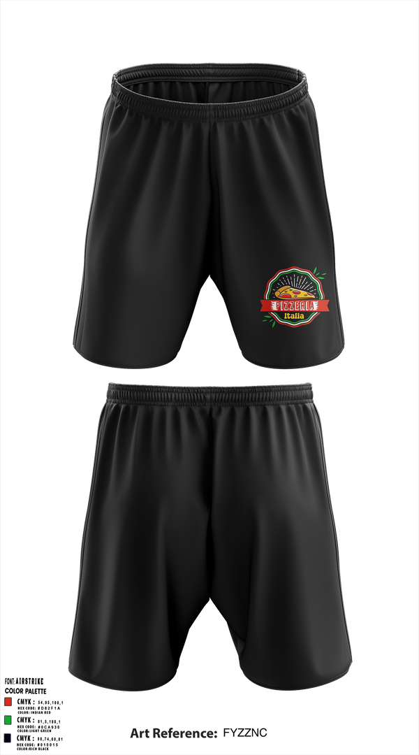 Athletic Shorts With Pockets, Pizzeria ItaliaJDC PBA, Bowling, Teamtime, Team time, sublimation, custom sports apparel, team uniforms, spirit wear, spiritwear, sports uniforms, custom shirts, team store, custom team store, fundraiser sports, apparel fundraiser