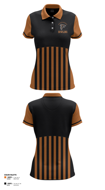 Pennsbury High School West Campus Bowling 65082914 Women's Short Sleeve Performance Polo  - 41