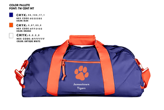 Duffle Bag, Jamestown Middle School Basketball, Men's Basketball, Teamtime, Team time, sublimation, custom sports apparel, team uniforms, spirit wear, spiritwear, sports uniforms, custom shirts, team store, custom team store, fundraiser sports, apparel fundraiser