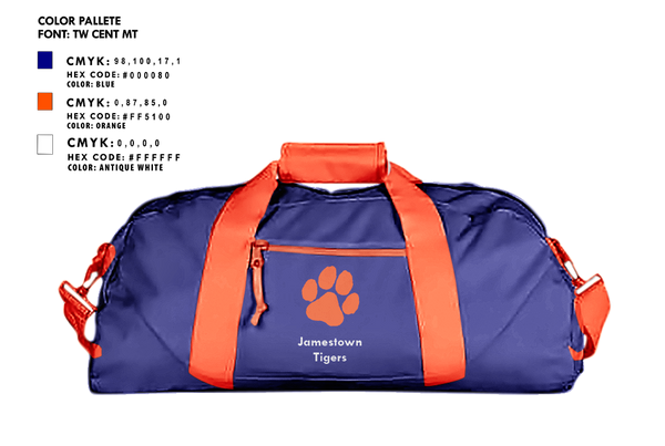Duffle Bag, Jamestown Middle School Basketball, Men's Basketball, Teamtime, Team time, sublimation, custom sports apparel, team uniforms, spirit wear, spiritwear, sports uniforms, custom shirts, team store, custom team store, fundraiser sports, apparel fundraiser