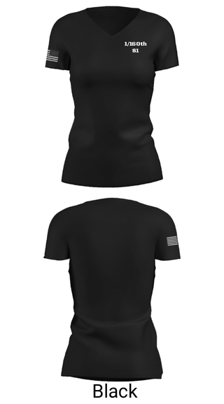 Women's Short Sleeve Vneck Shirt, 1/160th S1, Army, Teamtime, Team time, sublimation, custom sports apparel, team uniforms, spirit wear, spiritwear, sports uniforms, custom shirts, team store, custom team store, fundraiser sports, apparel fundraiser