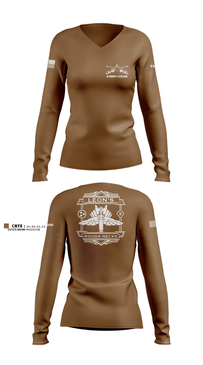 Q TROOP 2/278 ACR 39002186 Women's Long Sleeve V-neck Shirt -1 10