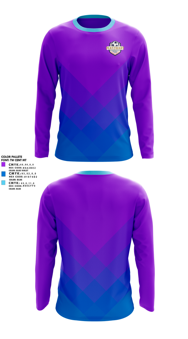 Long Sleeve Performance Shirt, Team Platzwart, Men's Soccer, Teamtime, Team time, sublimation, custom sports apparel, team uniforms, spirit wear, spiritwear, sports uniforms, custom shirts, team store, custom team store, fundraiser sports, apparel fundraiser
