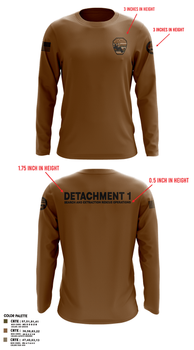 Detachment 1 27221981 Long Sleeve Performance Shirt 44