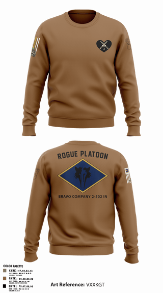 Crew Neck Sweatshirt, B. CO 2-502, Army, Teamtime, Team time, sublimation, custom sports apparel, team uniforms, spirit wear, spiritwear, sports uniforms, custom shirts, team store, custom team store, fundraiser sports, apparel fundraiser