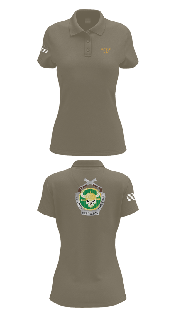 Womens Short Sleeve Performance Polo, 977 MP CO, Army, Teamtime, Team time, sublimation, custom sports apparel, team uniforms, spirit wear, spiritwear, sports uniforms, custom shirts, team store, custom team store, fundraiser sports, apparel fundraiser