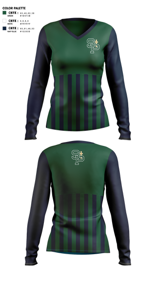 Womens Long Sleeve Vneck Shirt, St Patrick Irish, Bowling, Teamtime, Team time, sublimation, custom sports apparel, team uniforms, spirit wear, spiritwear, sports uniforms, custom shirts, team store, custom team store, fundraiser sports, apparel fundraiser