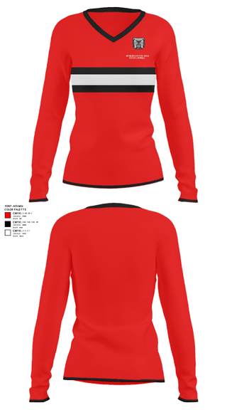 Women's Long Sleeve Vneck Shirt, Wheeler County Middle School Softball, Softball, Teamtime, Team time, sublimation, custom sports apparel, team uniforms, spirit wear, spiritwear, sports uniforms, custom shirts, team store, custom team store, fundraiser sports, apparel fundraiser