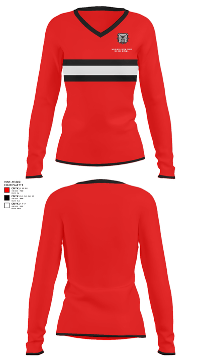 Wheeler County Middle School Softball 81804266 Women's Long Sleeve V-neck Shirt - 32