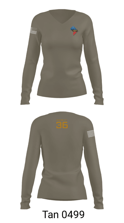 Rescue Engine 56DCFD RTC407 9148046 Women's Long Sleeve V-neck Shirt - 77