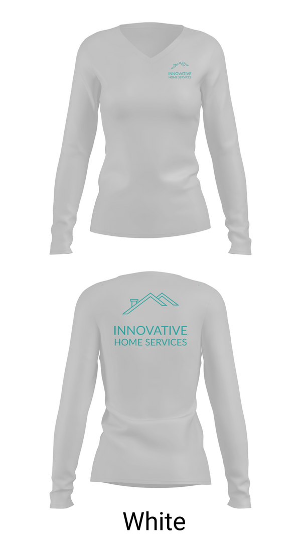 Womens Long Sleeve Vneck Shirt, Innovative Home Services, , Teamtime, Team time, sublimation, custom sports apparel, team uniforms, spirit wear, spiritwear, sports uniforms, custom shirts, team store, custom team store, fundraiser sports, apparel fundraiser
