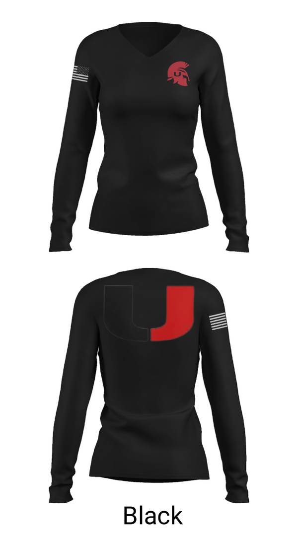 Womens Long Sleeve Vneck Shirt, Union High School Football, Football, Teamtime, Team time, sublimation, custom sports apparel, team uniforms, spirit wear, spiritwear, sports uniforms, custom shirts, team store, custom team store, fundraiser sports, apparel fundraiser