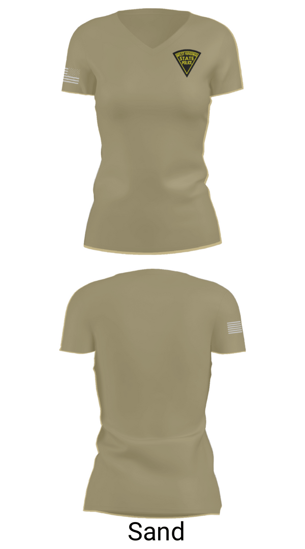 Womens Short Sleeve Vneck Shirt, West Virginia State Police, Police, Teamtime, Team time, sublimation, custom sports apparel, team uniforms, spirit wear, spiritwear, sports uniforms, custom shirts, team store, custom team store, fundraiser sports, apparel fundraiser