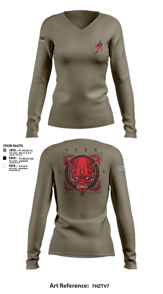 Women's Long Sleeve Vneck Shirt, 3d SGX, Marines, Teamtime, Team time, sublimation, custom sports apparel, team uniforms, spirit wear, spiritwear, sports uniforms, custom shirts, team store, custom team store, fundraiser sports, apparel fundraiser