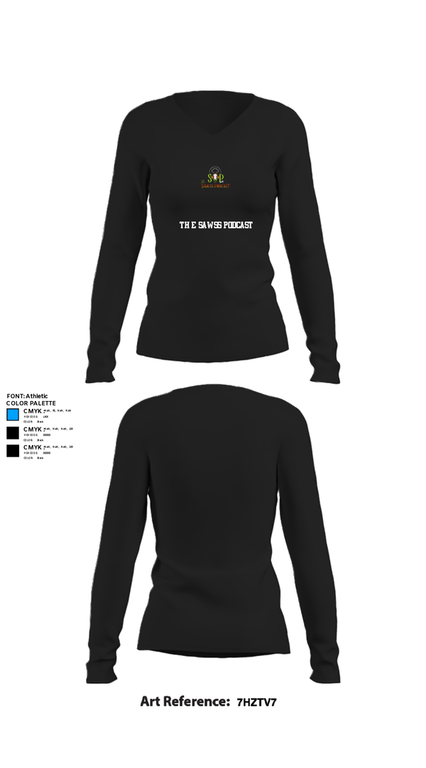 Womens Long Sleeve Vneck Shirt, The sawss podcast, , Teamtime, Team time, sublimation, custom sports apparel, team uniforms, spirit wear, spiritwear, sports uniforms, custom shirts, team store, custom team store, fundraiser sports, apparel fundraiser