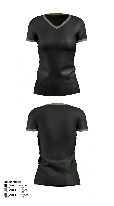 Womens Short Sleeve Vneck Shirt, Back 9 Society, Golf, Teamtime, Team time, sublimation, custom sports apparel, team uniforms, spirit wear, spiritwear, sports uniforms, custom shirts, team store, custom team store, fundraiser sports, apparel fundraiser