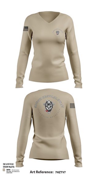 Womens Long Sleeve Vneck Shirt, SCR SWAT, , Teamtime, Team time, sublimation, custom sports apparel, team uniforms, spirit wear, spiritwear, sports uniforms, custom shirts, team store, custom team store, fundraiser sports, apparel fundraiser