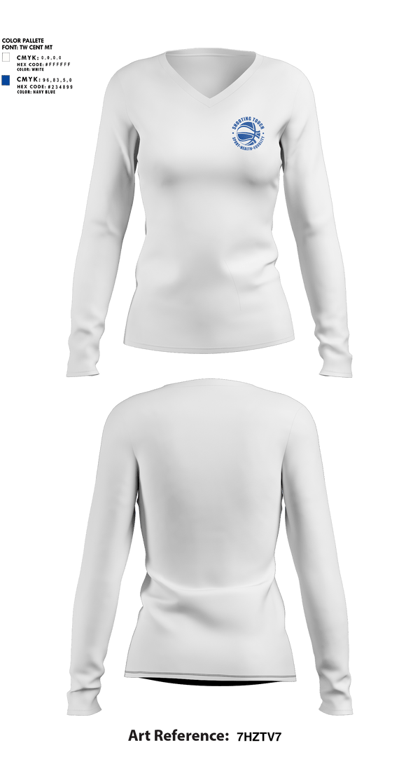 Womens Long Sleeve Vneck Shirt 1, Shooting Touch Boston Basketball, Women's Basketball, Teamtime, Team time, sublimation, custom sports apparel, team uniforms, spirit wear, spiritwear, sports uniforms, custom shirts, team store, custom team store, fundraiser sports, apparel fundraiser