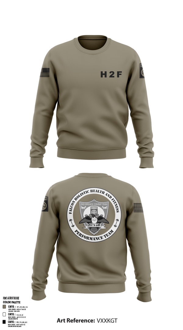 Crew Neck Sweatshirt, 2BCT H2F, Army, Teamtime, Team time, sublimation, custom sports apparel, team uniforms, spirit wear, spiritwear, sports uniforms, custom shirts, team store, custom team store, fundraiser sports, apparel fundraiser
