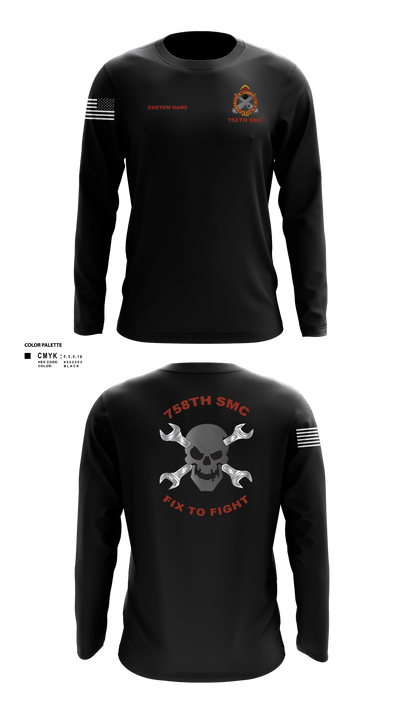 758th SMC 429395 Long Sleeve Performance Shirt - 7