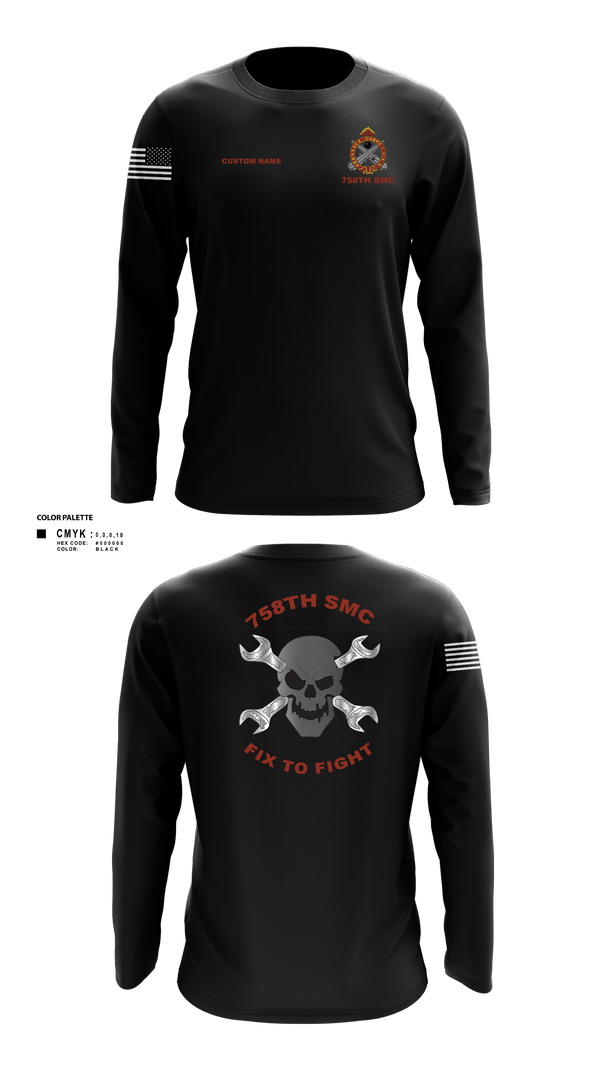 Long Sleeve Performance Shirt, 758th SMC, Army, Teamtime, Team time, sublimation, custom sports apparel, team uniforms, spirit wear, spiritwear, sports uniforms, custom shirts, team store, custom team store, fundraiser sports, apparel fundraiser