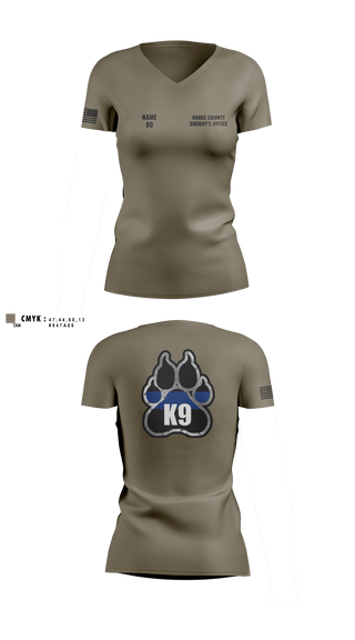 Womens Short Sleeve Vneck Shirt, Vance County Sheriff's Office  K9 Unit, Police, Teamtime, Team time, sublimation, custom sports apparel, team uniforms, spirit wear, spiritwear, sports uniforms, custom shirts, team store, custom team store, fundraiser sports, apparel fundraiser