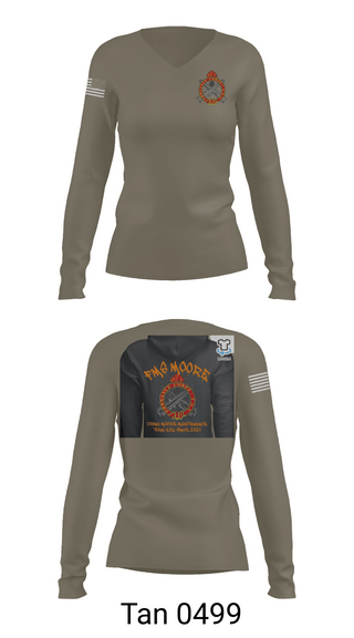 Womens Long Sleeve Vneck Shirt 1, FMS Moore, Army, Teamtime, Team time, sublimation, custom sports apparel, team uniforms, spirit wear, spiritwear, sports uniforms, custom shirts, team store, custom team store, fundraiser sports, apparel fundraiser