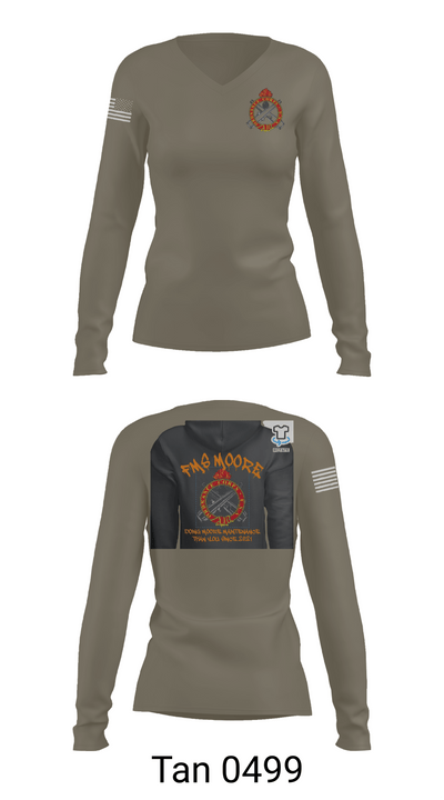 FMS Moore 83066116 Women's Long Sleeve V-neck Shirt -1 77