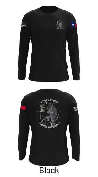 Long Sleeve Performance Shirt, 90th ASB B co 4Th Platoon, Army, Teamtime, Team time, sublimation, custom sports apparel, team uniforms, spirit wear, spiritwear, sports uniforms, custom shirts, team store, custom team store, fundraiser sports, apparel fundraiser