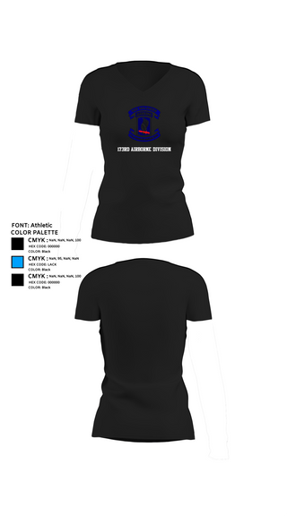 Womens Short Sleeve Vneck Shirt, 173rd Airborne Division, Army, Teamtime, Team time, sublimation, custom sports apparel, team uniforms, spirit wear, spiritwear, sports uniforms, custom shirts, team store, custom team store, fundraiser sports, apparel fundraiser