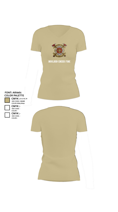 Boulder creek fire 92680239 Women's Short Sleeve V-neck Shirt - 84