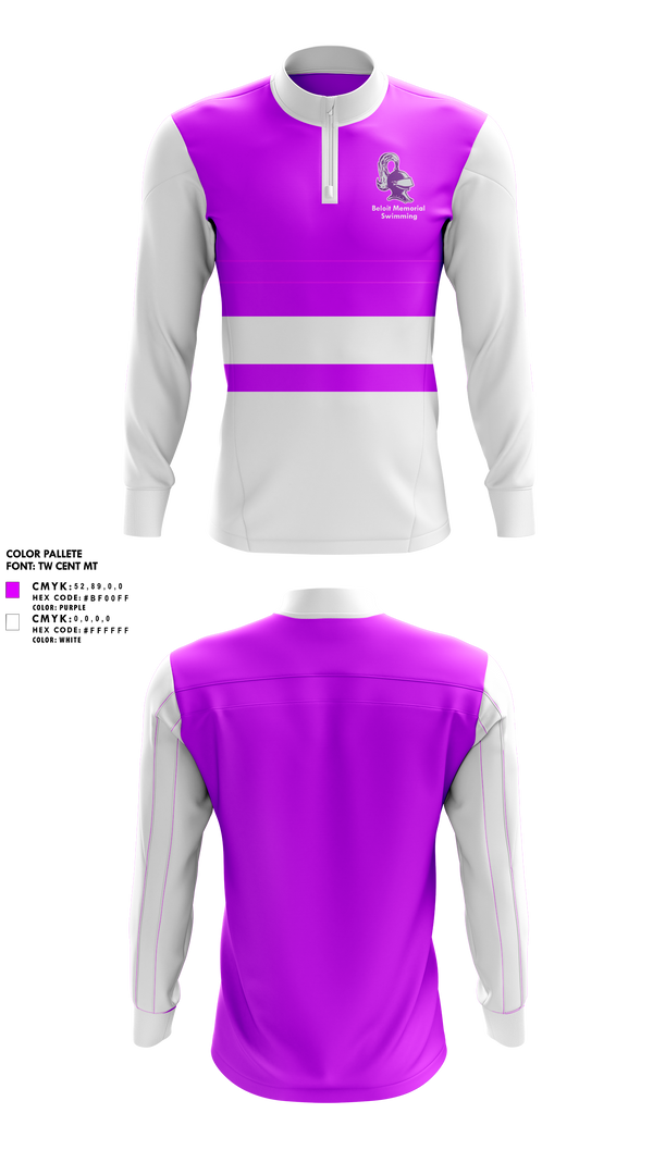 Quarter Zip Jacket, Beloit Memorial High School Swimming, Swimming, Teamtime, Team time, sublimation, custom sports apparel, team uniforms, spirit wear, spiritwear, sports uniforms, custom shirts, team store, custom team store, fundraiser sports, apparel fundraiser