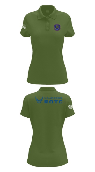 Womens Short Sleeve Performance Polo, Detachment 035, Air Force, Teamtime, Team time, sublimation, custom sports apparel, team uniforms, spirit wear, spiritwear, sports uniforms, custom shirts, team store, custom team store, fundraiser sports, apparel fundraiser