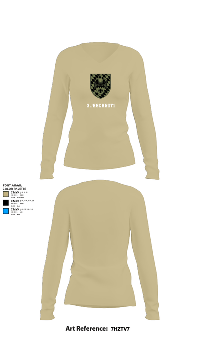 3./HSchRgt1 84402594 Women's Long Sleeve V-neck Shirt - 82