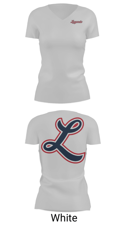 Louisville Legends Baseball 30344695 Women's Short Sleeve V-neck Shirt - 7