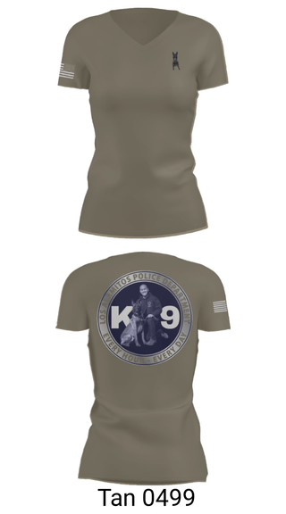 Women's Short Sleeve Vneck Shirt, Los Alamitos Police K9, Police, Teamtime, Team time, sublimation, custom sports apparel, team uniforms, spirit wear, spiritwear, sports uniforms, custom shirts, team store, custom team store, fundraiser sports, apparel fundraiser