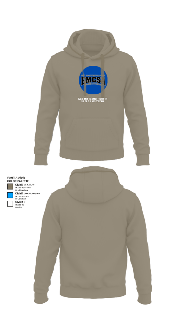 Hoodie, East Montgomery County Sports Association, Spirit Store, Teamtime, Team time, sublimation, custom sports apparel, team uniforms, spirit wear, spiritwear, sports uniforms, custom shirts, team store, custom team store, fundraiser sports, apparel fundraiser