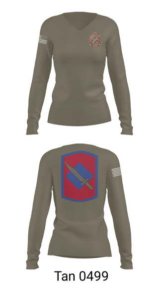 Women's Long Sleeve Vneck Shirt, Fox Company 39th BSB (FA FSC), National Guard, Teamtime, Team time, sublimation, custom sports apparel, team uniforms, spirit wear, spiritwear, sports uniforms, custom shirts, team store, custom team store, fundraiser sports, apparel fundraiser