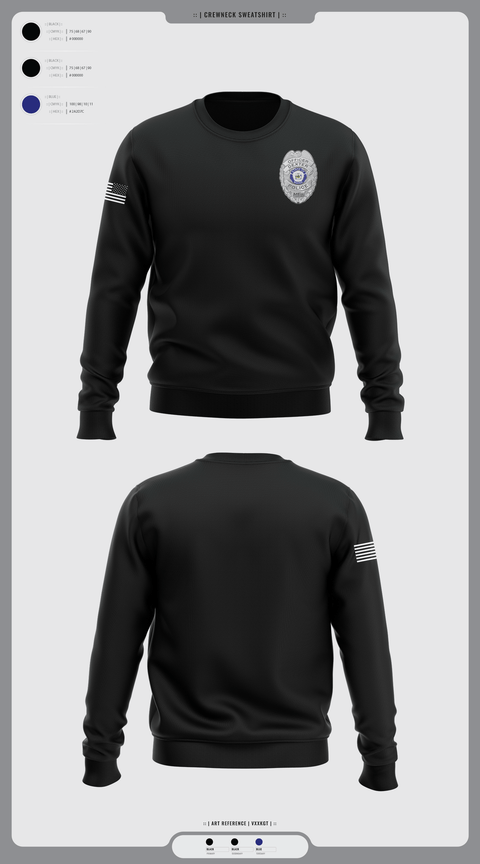 Crew Neck Sweatshirt, Dexter Pd, Police, Teamtime, Team time, sublimation, custom sports apparel, team uniforms, spirit wear, spiritwear, sports uniforms, custom shirts, team store, custom team store, fundraiser sports, apparel fundraiser