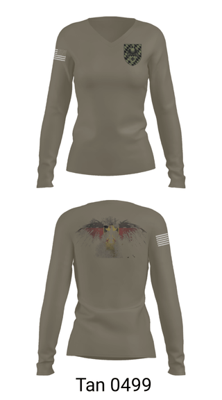 Women's Long Sleeve Vneck Shirt, 3./HSchRgt1, Army, Teamtime, Team time, sublimation, custom sports apparel, team uniforms, spirit wear, spiritwear, sports uniforms, custom shirts, team store, custom team store, fundraiser sports, apparel fundraiser
