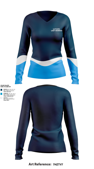 Womens Long Sleeve Vneck Shirt, La Plata High School Lady Warriors, Spirit Store, Teamtime, Team time, sublimation, custom sports apparel, team uniforms, spirit wear, spiritwear, sports uniforms, custom shirts, team store, custom team store, fundraiser sports, apparel fundraiser