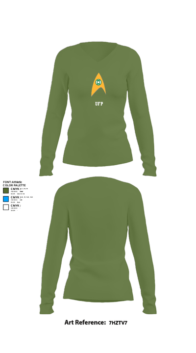 UFP 2338397 Women's Long Sleeve V-neck Shirt - 42