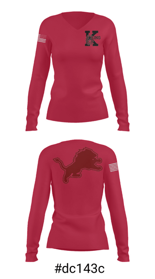 Women's Long Sleeve Vneck Shirt, Martin Luther King Jr High School Tennis, Tennis, Teamtime, Team time, sublimation, custom sports apparel, team uniforms, spirit wear, spiritwear, sports uniforms, custom shirts, team store, custom team store, fundraiser sports, apparel fundraiser