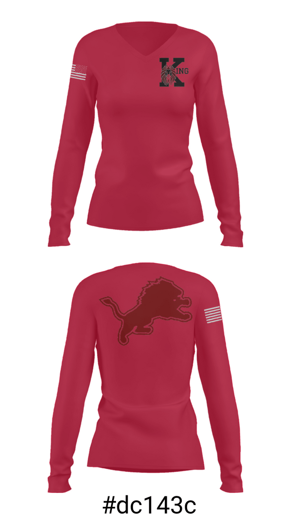 Women's Long Sleeve Vneck Shirt, Martin Luther King Jr High School Tennis, Tennis, Teamtime, Team time, sublimation, custom sports apparel, team uniforms, spirit wear, spiritwear, sports uniforms, custom shirts, team store, custom team store, fundraiser sports, apparel fundraiser