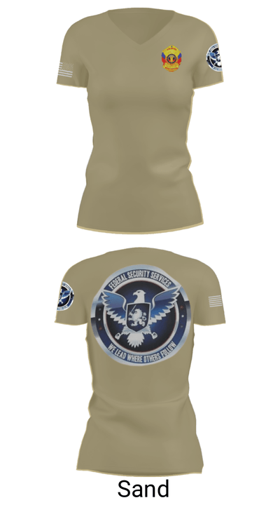 TS FEDERAL PRIVATE SECURITY & BODYGUARD 72741630 Women's Short Sleeve V-neck Shirt - 84