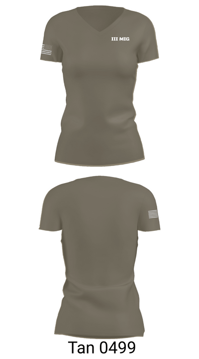 III MIG 21308092 Women's Short Sleeve V-neck Shirt - 68