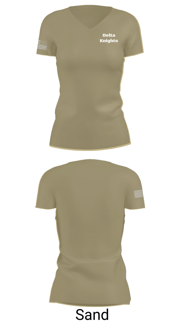 Womens Short Sleeve Vneck Shirt, Delta Knights, , Teamtime, Team time, sublimation, custom sports apparel, team uniforms, spirit wear, spiritwear, sports uniforms, custom shirts, team store, custom team store, fundraiser sports, apparel fundraiser