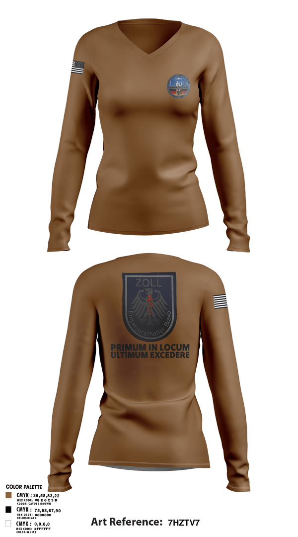 Womens Long Sleeve Vneck Shirt, Bravo Medics Zoll, Police, Teamtime, Team time, sublimation, custom sports apparel, team uniforms, spirit wear, spiritwear, sports uniforms, custom shirts, team store, custom team store, fundraiser sports, apparel fundraiser
